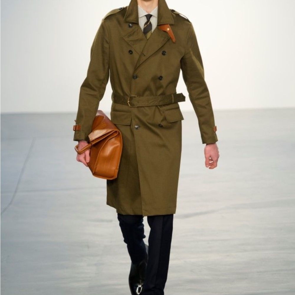 Kent & Curwen Green Trench Coat.